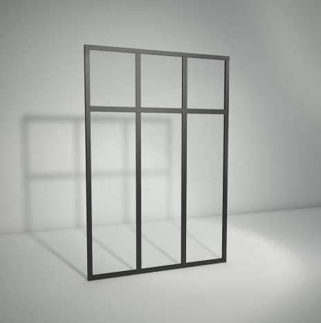 Verrière standard à vitrage fixe avec imposte – 3 panneaux (H 150 cm x L 106 cm)