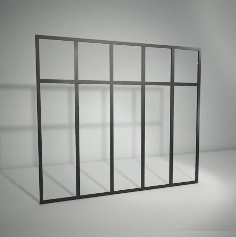 Verrière standard à vitrage fixe avec imposte – 5 panneaux (H 150 cm x L 176 cm)