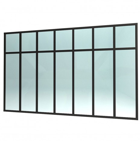 Verrière standard à vitrage fixe avec imposte – 7 panneaux (H 150 cm x L 246 cm)